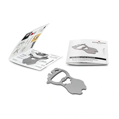 Image de ROMINOX Key Tool // Little Shopper 14 fonctions porte clés en acier inoxydable multifonction avec description du fonctionnement