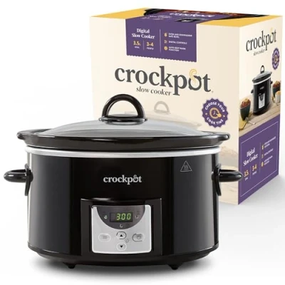 Image de Crock Pot Mijoteuse numérique 3,5 l (3 4 personnes) Minuterie programmable Prise EU 2 broches Noir [CSC113X]
