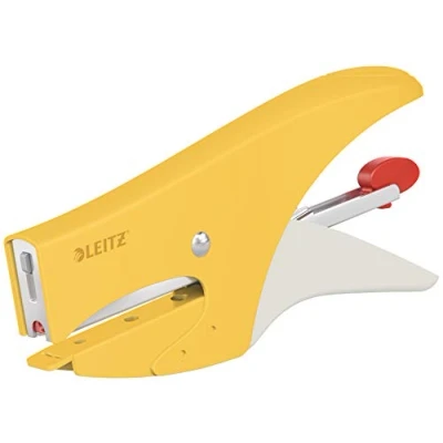 Image de Leitz Pince Agrafeuse, Capacité 15 Feuilles, Chargement par l&#039;Arrière, Pack d&#039;Agrafes P1 (N8) Inclus, Jaune, 56440019
