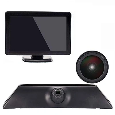 Image de Super GrandLes 18 mm Vue Arrière de Voiture Caméra Troisième monté sur Le Toit Haut Lampe Frein lumière Recul +4.5&quot; HD Monitor pour Fiat IVECO Daily 4 Gen 2011 2014