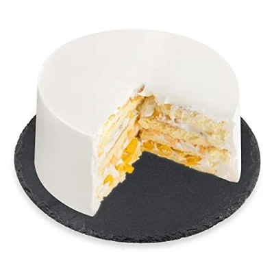 Image de Navaris Plateau tournant en Ardoise Lazy Susan Ø 30 cm épices Fruits gâteaux Fromage Desserts Assiette rotative 360 pour Service apéritif