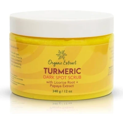 Image de Gommage Visage au Curcuma 340 g Éclaircissant pour le Nettoyant Exfoliant, Uniformisant Teint Hydratant avec Extrait de Papaye