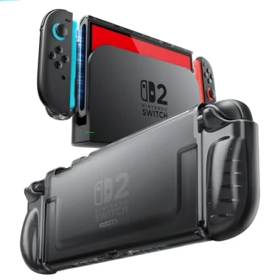Image de Mumba Coque pour Nintendo Switch 2 (2025), Protection Transparente [Conception Joy Con à Retrait Rapide] Poignée en TPU, Étui NS Compatible avec la Nouvelle Console (Noir)