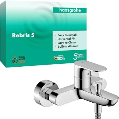 Image de hansgrohe Rebris S Robinet de baignoire en saillie pour salle bain 2 fonctions Chromé