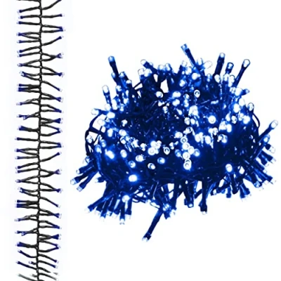 Image de vidaXL Guirlande Lumineuse à LED Groupées 400 Décoration de Noël Ornement Vacances Fête Extérieur Bleu 7,4 m PVC