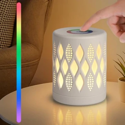 Image de Aigostar Lampe de Chevet Tactile Dimmable, Veilleuse Enfant avec Lumière Chaude et 256 Couleur RVB Changeantes, Table Rechargeable USB Pour Chambre Salon