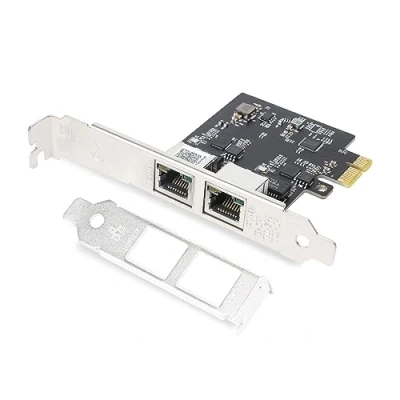 Image de Carte réseau PCIe 2,5Gbase T Double Port avec Puce Realtek RTL8125, 2,5 Go, 2500/1000/1000 Mbps, X1, Gigabit Ethernet pour Windows/Windows Server/Linux