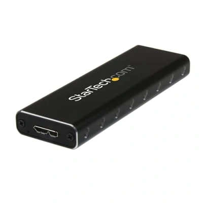 Image de StarTech.com Boîtier Aluminium M.2 SSD vers USB 3.0 (5Gbps) avec UASP Noir NGFF SATA Clé B &amp; B+M Externe Portable Non Compatible NVMe / AHCI (SM2NGFFMBU33)