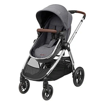 Image de Maxi Cosi Zelia Poussette Luxe 2 en 1, siège réversible, pliable à une main, convient dès la naissance jusqu&#039;à environ 4 ans, 0 22 kg, gris Twillic