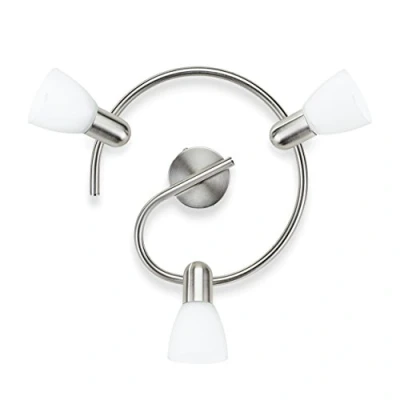 Image de Philips Burlap Lampe avec spots orientables, sans ampoule, finition nickel 3 x 40 W Bianco