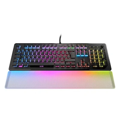 Image de Roccat Vulcan II Max Clavier de Jeu Optique et Mécanique pour PC, Touches Rétro éclairées RGB Personnalisables Repose Poignets, Interrupteurs Titan II, Plaque en Aluminium, Noir