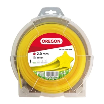 Image de Fil de coupe étoilé Oregon jaune pour débroussailleuses et coupes bordures, cinq bords une finition propre, nylon qualité professionnelle, toutes débroussailleuses, 2mm 155m (‎69 448 Y)