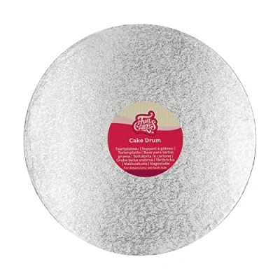 Image de FunCakes Cake Drum Rond Ø30,5 cm Argent : Drum, Base pour présenter des gâteaux, Haute qualité, Aspect luxueux, 1 pièce.