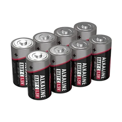 Image de Ansmann 5015571 01 Lot de 8 Piles alcalines Baby C (LR14) 1,5 V durables et Anti Fuite Idéal pour Jouets, Lampe Poche LED, Radio, modélisme, Megafone etc. Noir