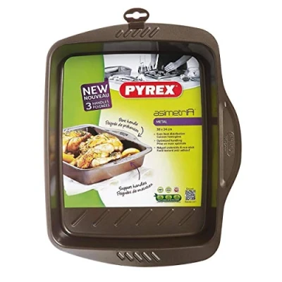 Image de Pyrex Asimetria Plat à Four Rectangulaire en Métal Anti Adhésif 30x24 cm