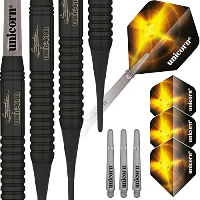Image de Unicorn Brass Gary Anderson Soft Tip Fléchettes Homme, Noir, 17 g
