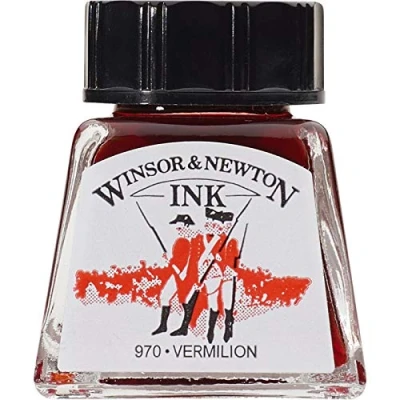 Image de Winsor &amp; Newton Encre à Dessiner Flacon 14ml 680 Vermillon Série 1