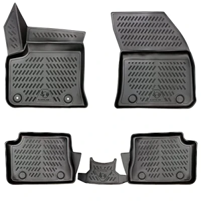 Image de ELMASLINE Lot de tapis en caoutchouc design 3D, pour Citroën e C4 (électrique) à partir 2020, bord extra haut