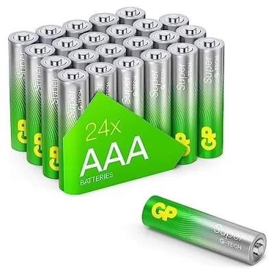 Image de GP Lot de 24 Piles Super alcalines AAA Micro, LR03, 1,5 V, idéales pour alimenter Les appareils du Quotidien La Nouvelle Technologie G Tech