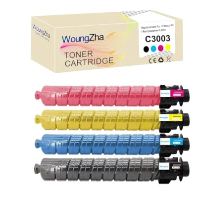 Image de Woungzha Cartouche de toner compatible avec Aficio MP C3003 C3003SP C3503 C3503SP C3004 C3004SP C3504 C3504SP Remplacement pour Ricoh (4 Pack)