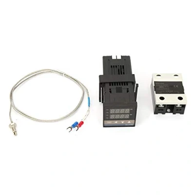 Image de 0 1300 Controller Contrôleur de température Kits AC 110V 240V LED Alarme PID numérique avec thermocouple/capteur et maximum 25A SSR