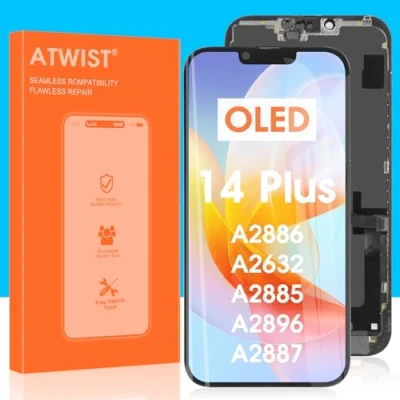 Image de Écran LCD Tactile pour iPhone 14 Plus OLED Display 6.7’’ Écrantactile Numériseur Full Assemblée Kit de Réparation, A2886 A2632 A2885 A2896 A2887