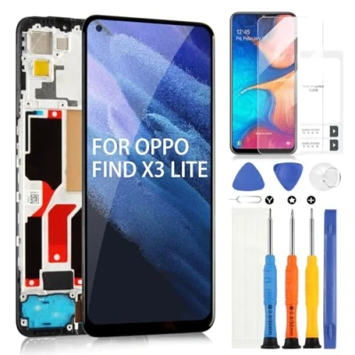 Image de ARSSLY Écran pour Oppo Find X3 Lite 5G CPH2145 LCD, 6.43&quot; Tactile Digitizer Verre Assemblage avec Outils Noir Cadre