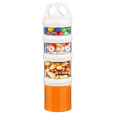 Image de BeneLabel Boîtes à Goûter, Ensemble de Récipients Collations Empilables Nourriture 31oz Empilable Noix Formule Bonbons Distributeur d’Articles Voyage, sans BPA &amp; étanche, Blanc