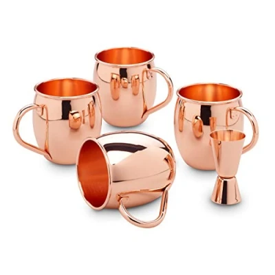 Image de ECHTWERK Lot de 4 gobelets en cuivre 500 ml, 1 Jigger 2 cl /