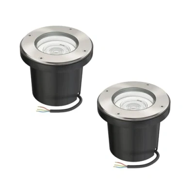 Image de ledscom.de 2 pièces luminaire encastré au sol BOFU pour l&#039;extérieur orientable acier inoxydable rond IP67 150mm Ø incl. lampe LED (blanc, 5,3W, 504lm, 50)