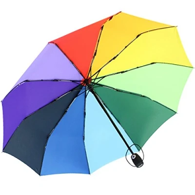 Image de iX brella Parapluie extra stable 10 pièces avec ouverture et fermeture automatique Arc en ciel multicolore, ciel, 102 cm, de poche