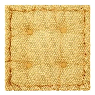 Image de Atmosphera Coussin de Sol Otto Coton Jaune Moutarde 40x40 cm
