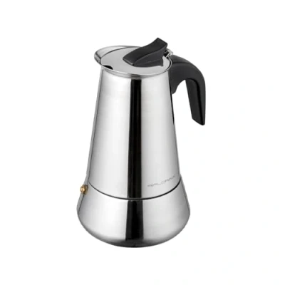 Image de Florina Cafetière Italienne Inox (450 ml) I 9 Tasses Machine a Cafe LINDA en Acier Inoxydable Poignée Profilée Convient à tous les Types de Cuisinières, Induction
