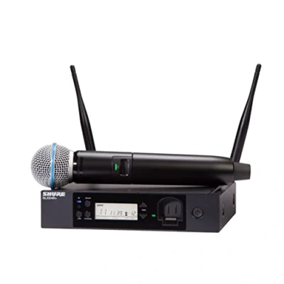 Image de Microphone sans Fil Professionnel Shure Glxd24R+/B58 pour Église, Karaoké, Chant Autonomie de Batterie 12 Heures, Portée 30M Vocal Beta 58A, Récepteur à Montage en Rack
