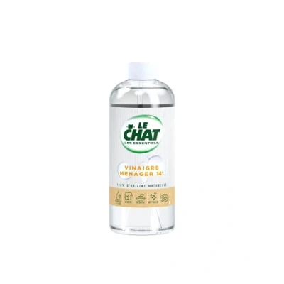 Image de Le Chat Les Essentiels Vinaigre Ménager Recharge (1L) Multi usages Détache Détartre Fait Briller