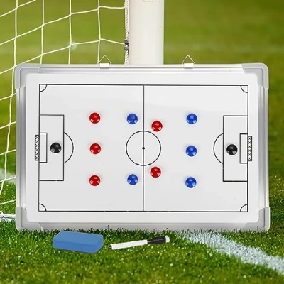 Image de aleawol Tableau blanc tactique de football double face avec effaceur et stylo effaçable (45 x 30,5 cm)