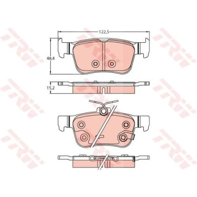 Image de TRW GDB2256 Jeu de plaquettes frein avec indicateur d&#039;usure HONDA: CIVIC 10, 10 Stufenheck