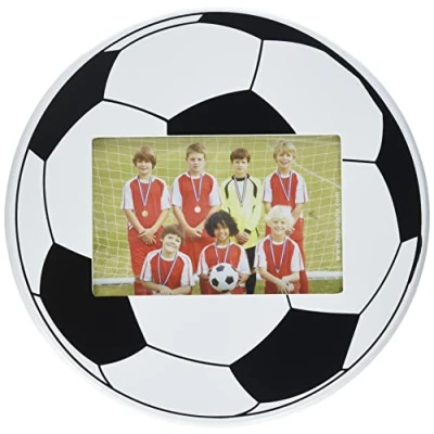 Image de zep S.r.l PW3046 Cadre Photo en Forme Ballon de Foot Bois Noir/Blanc 10 x 15 cm