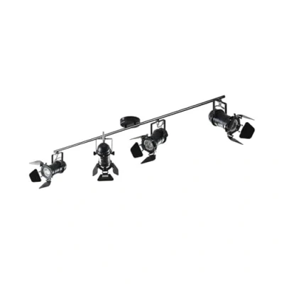 Image de Lindby Plafonnier Tilen à intensité variable (Modern, Industriel) en Noir Métal e. a. pour Salon &amp; Salle manger (à 4 lampes, GU10), Luminaire Plafonnier, Lampe Plafond, Eclerage Plafond