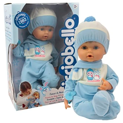 Image de Cicciobello, Flocon de Neige, Poupon à Fonctions 42 cm, Corps Souple, Tenue Hiver, pleure sans sa tétine, 1 écharpe, Bonnet et Jouet pour Enfants dès 2 Ans, CCBB8