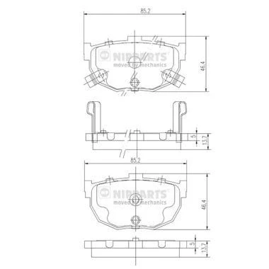 Image de Kit de plaquettes frein, frein à disque NIPPARTS J3610505