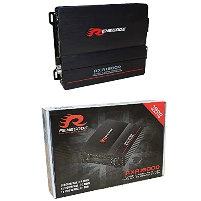 Image de 1 amplificateur RENEGADE RXA1800D RXA 1800 d monaural Classe Canal 900 Watts rms Stable à ohm Max Bass Boost spl Noir, pièce