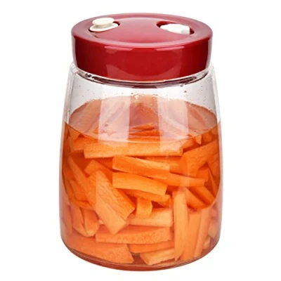 Image de Bocaux en verre avec couvercles de 1,4 l à large ouverture Bocal fermentation pour la fabrication cornichons kimchi, choucroute