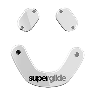Image de Superglide Patins de Souris en Verre Ultra résistant, Rapide, Lisse et Durable pour SteelSeries Prime Mini Filaire/sans Fil [Blanc]