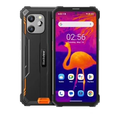 Image de Blackview BV8900 Smartphone Caméra Thermique FLIR Antichoc Écran 6.5&#039;&#039;,Mémoire de 256Go, 8Go RAM,Mediatek Helio P90, Octa Core, Batterie 10000mAh,Photo 50 Mpx, Android 13 Orange