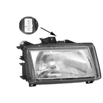 Image de VAN WEZEL 5826962 Phares droit H4 pour circulation à droite sans commande correcteur de site projecteur P43t VOLKSWAGEN: Caddy 2 Kastenwagen