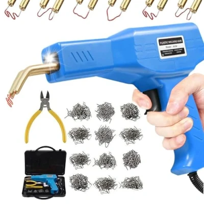 Image de 150W Soudage plastique Machine, Réparation de Pistolet Soudeur avec 800PCS agrafeuse Chaud,Kit Pare chocs Voiture,Soudure en Outil Fissure Carrosserie