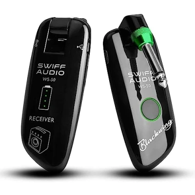 Image de SWIFF Système de Guitare Sans Fil, émetteur Récepteur Fil Rechargeable pour Guitare, Basse et Instruments électriques Avec une capacité anti interférence forte