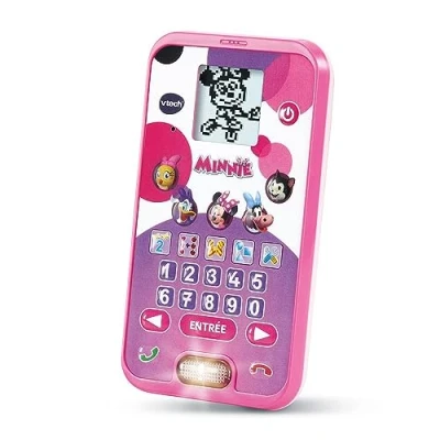 Image de VTech Disney, Le Smartphone Éducatif de Minnie, Téléphone Portable Enfant avec Écran Rétroéclairé, 4 Jeux, Jouet Interactif Minnie Mouse, Cadeau 3 Ans à 7 Contenu en Français