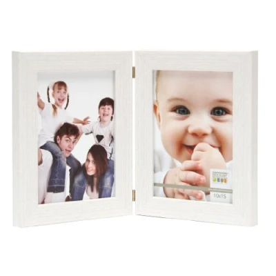 Image de Deknudt Frames S41VF1 H2V Cadre Photo Diptyque Vertical Résine Blanc 13 x 18 cm